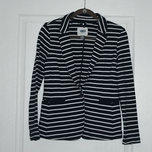 Old Navy Striped Stretchy Blazer - Navy & white
